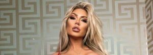 UK babe channels demi rose lee red lingerie