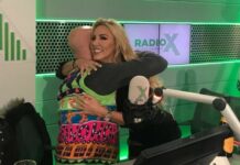 Babestation in Pop Culture  Babestation babe Danni Harwood hugs Dom from XFM