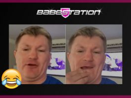ricky hatton video message with babestation in the background