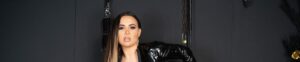 sissy chastity training Babestation Danni Levy PVC catsuit