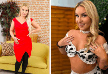 Irish Essie Nominated For SNAP 2025 Fetish Performer Award Irish Essie red dress and cow print bikini