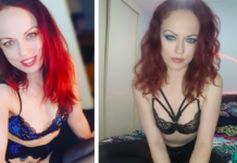 April Rose Nude: Fiery Redhead Stripping Bare April Rose lingerie