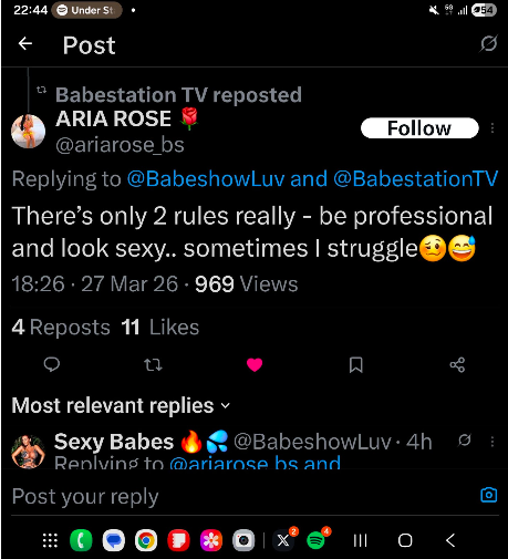 Aria Rose social media